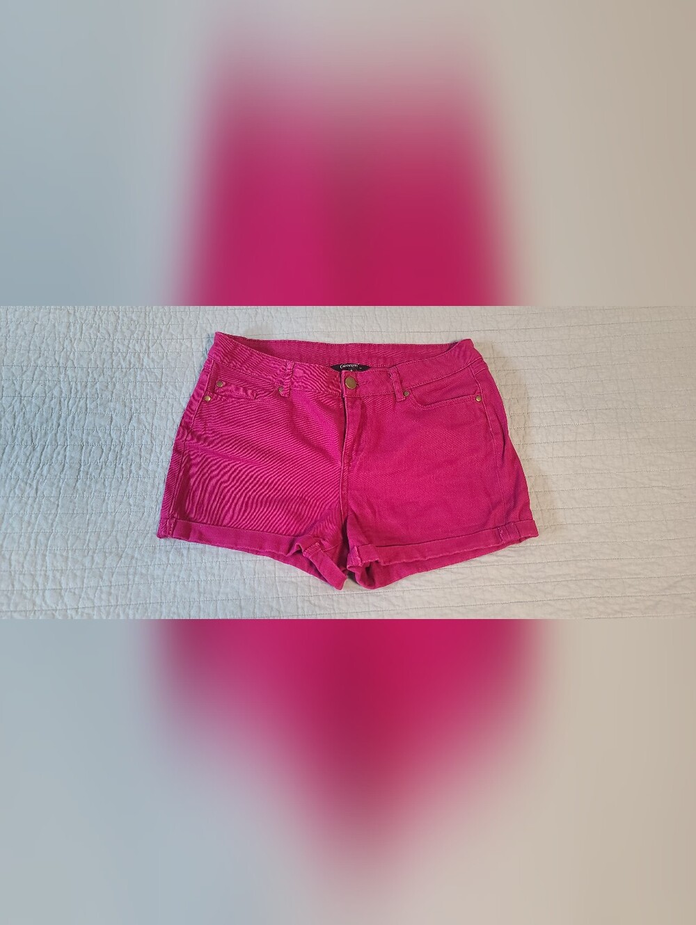 George Bright Pink Denim Jean Shorts